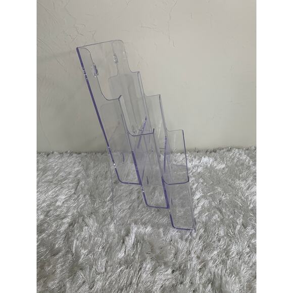 Clear Acrylic Wall Desktop File Organizer Vertical 9.75 x 12.75 x 6" - Picture 2 of 5